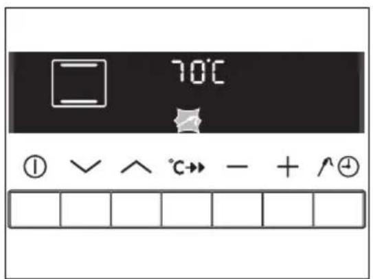 70°C ① √ ∧ °C→ - + ∧②