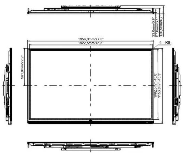 IIYAMA ProLite TN7505A - ABMESSUNGEN: ProLite TN8605A - 1