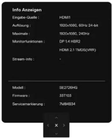 DELL SE2726HG - Hauptmenü verwenden - 18