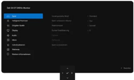 DELL SE2726HG - Hauptmenü verwenden - 1
