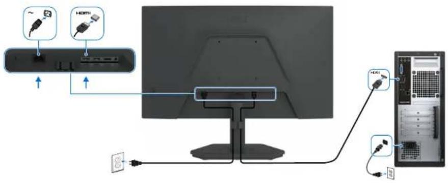 DELL SE2726HG - Anschließen Ihres Monitors - 1
