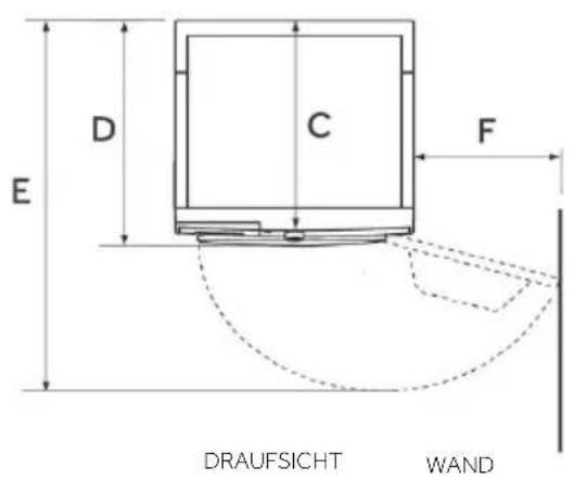 D C E F DRAUFSICHT WAND