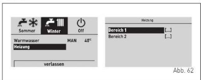 Sommer Winter Off Warmwasser MAN 40° Heizung verlassen Heizung Bereich 1 [...] Bereich 2 [...] Abb. 62