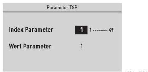Parameter TSP Index Parameter 1 1 ---- 49 Wert Parameter 1