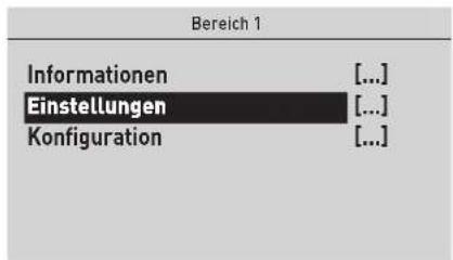 Bereich 1 Informationen [...] Einstellungen [...] Konfiguration [...]
