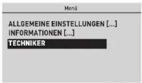 Mend ALLGEMEINE EINSTELLUNGEN [...] INFORMATIONEN [...] TECHNIKER