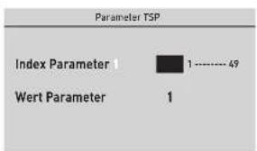 Parameter TSP Index Parameter 1 ---- 49 Wert Parameter 1