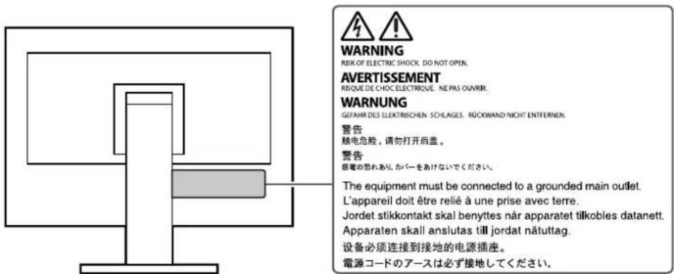 EIZO EV2495 - Stelle der Warnungshinweise - 1