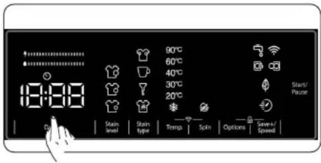 18:30 90°C 60°C 40°C 30°C 20°C Start/ Pause Eyes Stain level Stain type Temp. Spin Options Save+/Speed