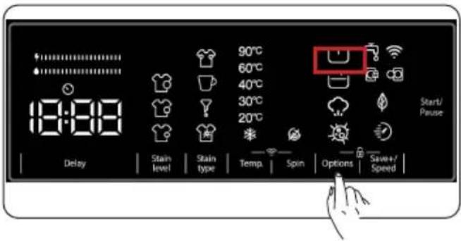 90°C 60°C 40°C 30°C 20°C Start/ Pause Delay Stain level Stain type Temp. Spin Options Save+/- Speed