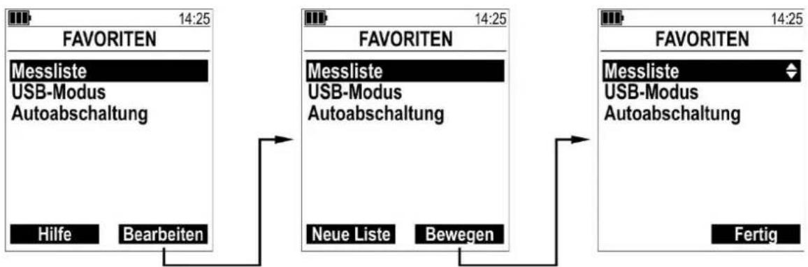 Senseca PRO 521 - Favoritenfunktionen (Menü Schnellzugriff) - 2