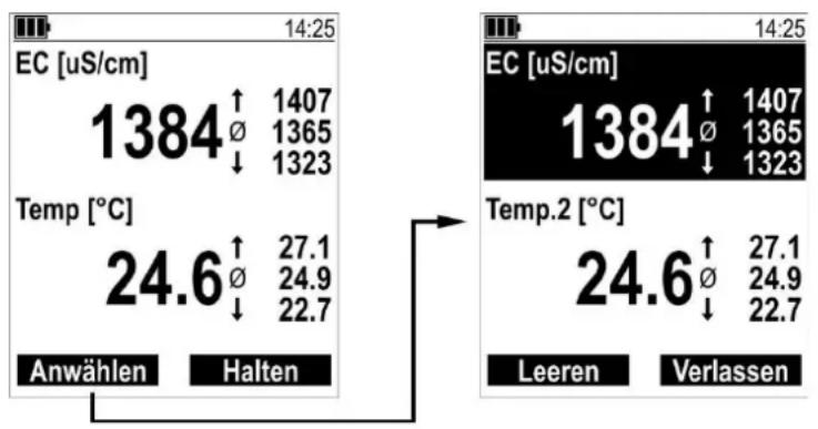 Senseca PRO 525 - Zurücksetzen der statistischen Werte - 1