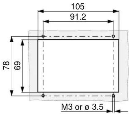 105 91.2 78 69 M3 or Ø 3.5