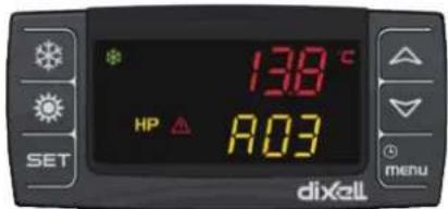 130 °C HP ▲ A.03 SET dixell menu