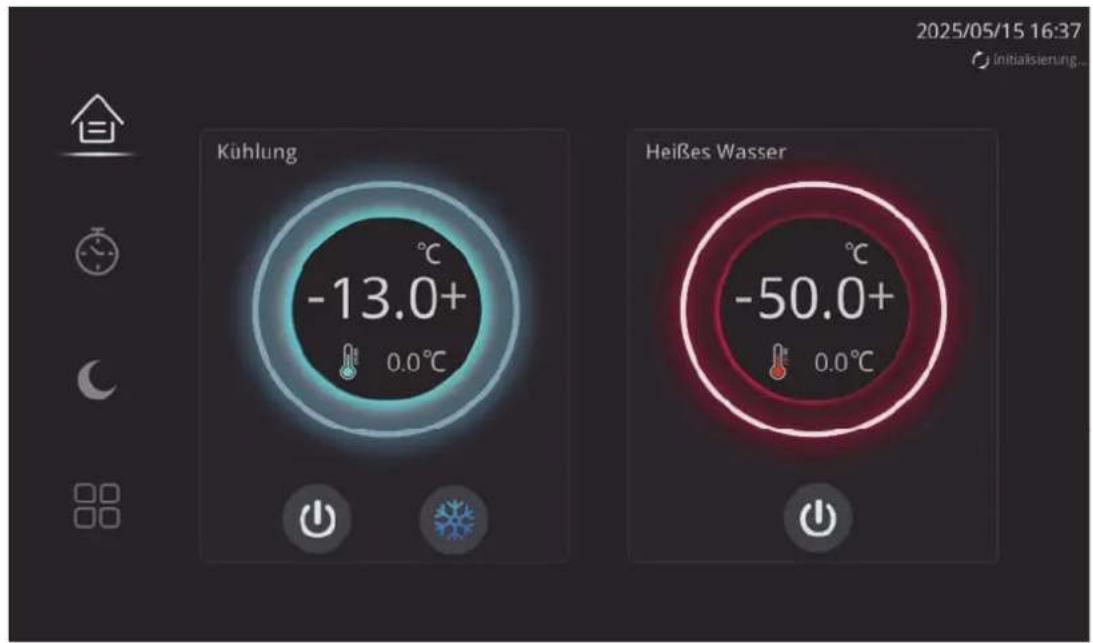 2025/05/15 16:37 initialisierung... Kühlung -13.0+ 0.0°C Heißes Wasser -50.0+ 0.0°C