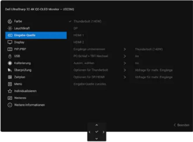 DELL U3226Q - Zugriff auf das Menüsystem - 8