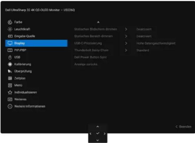 DELL U3226Q - Zugriff auf das Menüsystem - 12