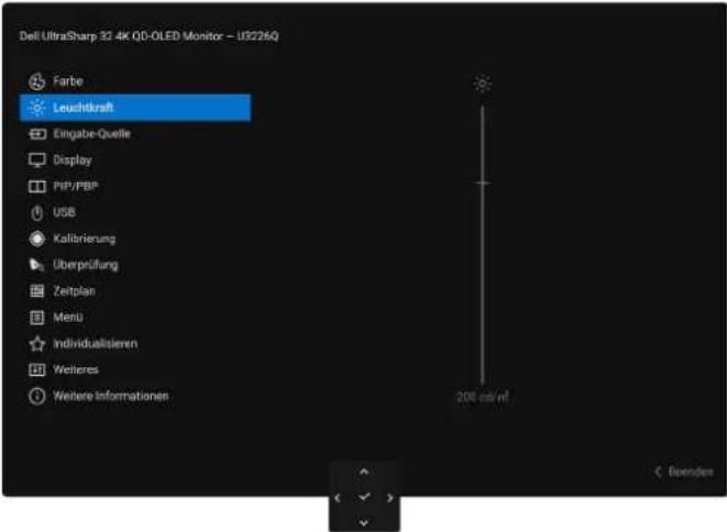 DELL U3226Q - Zugriff auf das Menüsystem - 7
