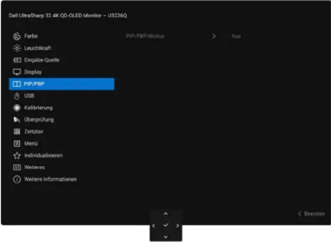 DELL U3226Q - Zugriff auf das Menüsystem - 15