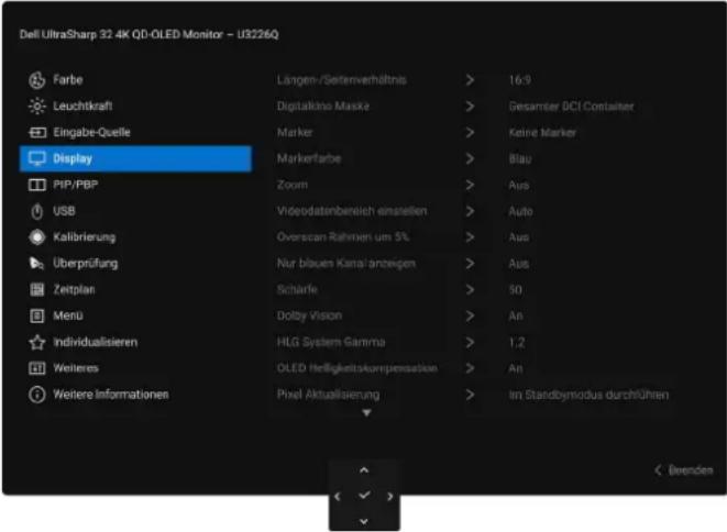 DELL U3226Q - Zugriff auf das Menüsystem - 11