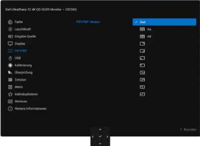 DELL U3226Q - Zugriff auf das Menüsystem - 16