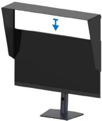 DELL U3226Q - Anbringen der Monitorblende - 3