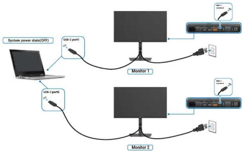 DELL P2426E - Anschließen des Monitors für USB-C im DPBS-Modus - 3