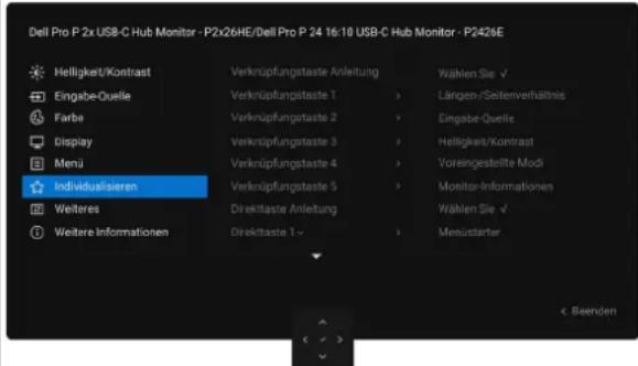 DELL P2426E - Verwendung des Bildschirmmenüs (OSD) - 10