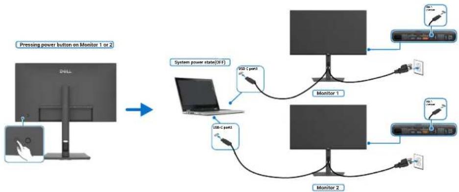 DELL P2426E - Anschließen des Monitors für USB-C im DPBS-Modus - 2