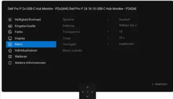 DELL P2426E - Verwendung des Bildschirmmenüs (OSD) - 8