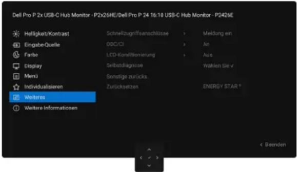 DELL P2426E - Verwendung des Bildschirmmenüs (OSD) - 11