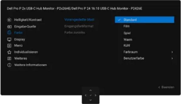 DELL P2426E - Verwendung des Bildschirmmenüs (OSD) - 4