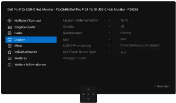 DELL P2426E - Verwendung des Bildschirmmenüs (OSD) - 7