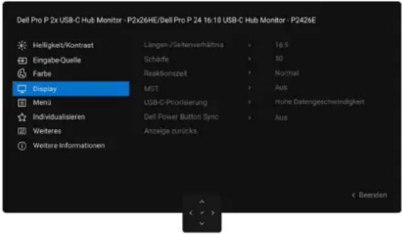 DELL P2426E - Verwendung des Bildschirmmenüs (OSD) - 6