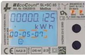 EcoCount* SL+SC 85 Art. Nr. 03620518 Modbus 00000.125 k W h 00-05-07 M23 DE-M 230