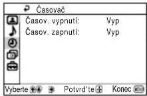 Časovač Časov. vypnutí: Vyp Časov. zapnutí: Vyp