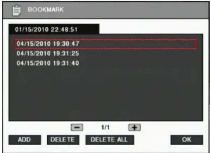 BOOKMARK 01/15/2010 22:48:51 04/15/2010 19:30:47 04/15/2010 19:31:25 04/15/2010 19:31:40 ADD DELETE DELETE ALL OK
