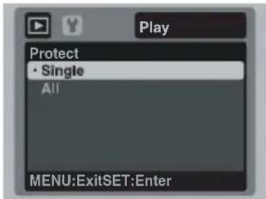 Play Protect • Single All MENU:ExitSET:Enter