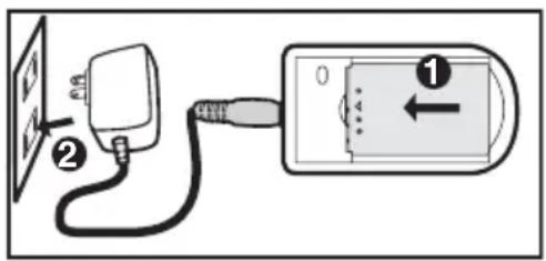Diagram showing a plug connected to a device with labeled parts and directional arrow