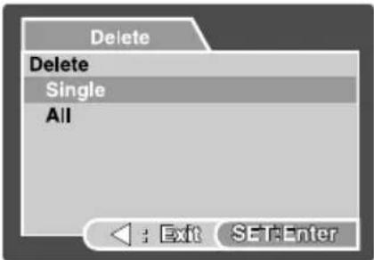 Delete Delete Single All Exit SETEnter