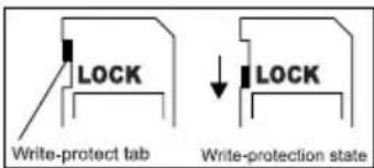 LOCK Write-protect tab ↓ LOCK Write-protection state