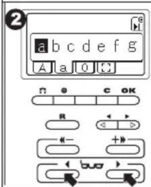 2 abc def g A a 0 R C OK ← > ← - + ← bua >