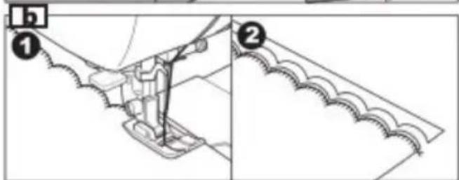 Technical diagram showing two labeled components (① and ②) of a mechanical assembly with gear-like elements and a tool.