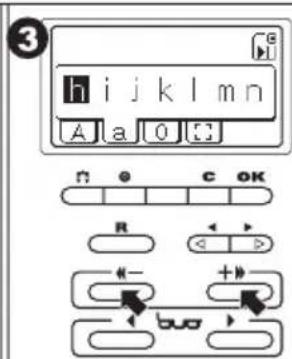 3 h i j k l m n A a O C R C OK ← - + - buo