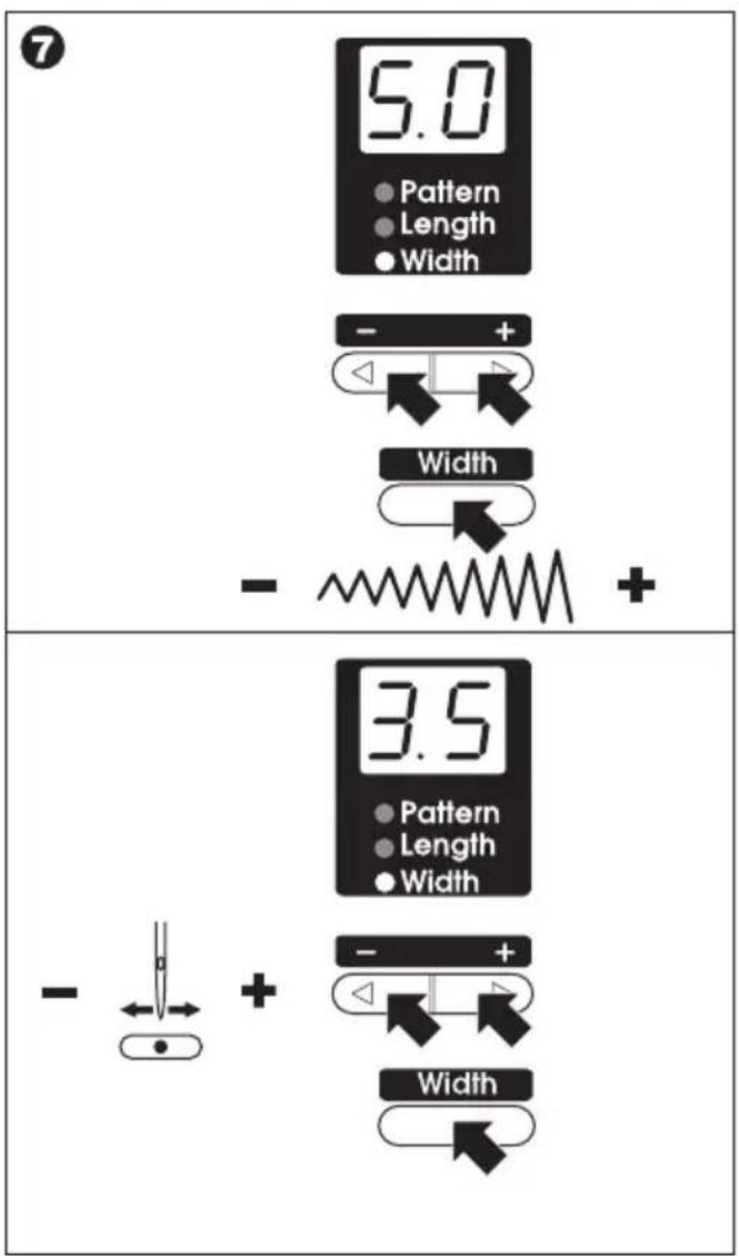 7 5.0 Pattern Length Width - + Width - + 3.5 Pattern Length Width - + Width
