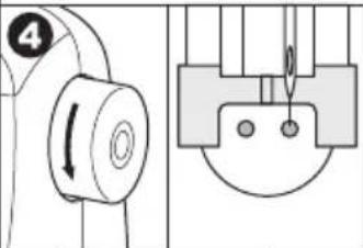 Technical diagram showing a mechanical component with rotation arrow and cross-sectional view of internal structure