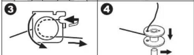 Technical diagram showing mechanical assembly steps with numbered annotations and directional arrows