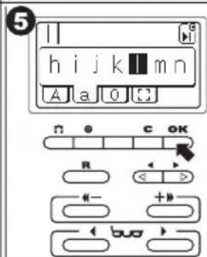 5 h i j k m n A a O C R C OK ← > ← > ← - +>