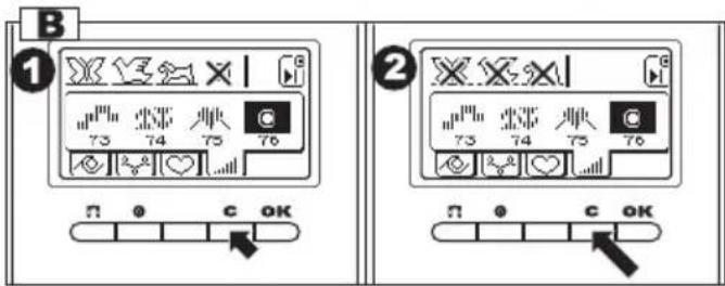 B ① 73 74 75 76 ② 73 74 75 76 ① C OK C OK
