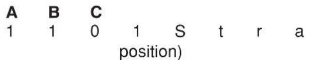 A B C 1 1 0 1 S t r a position)